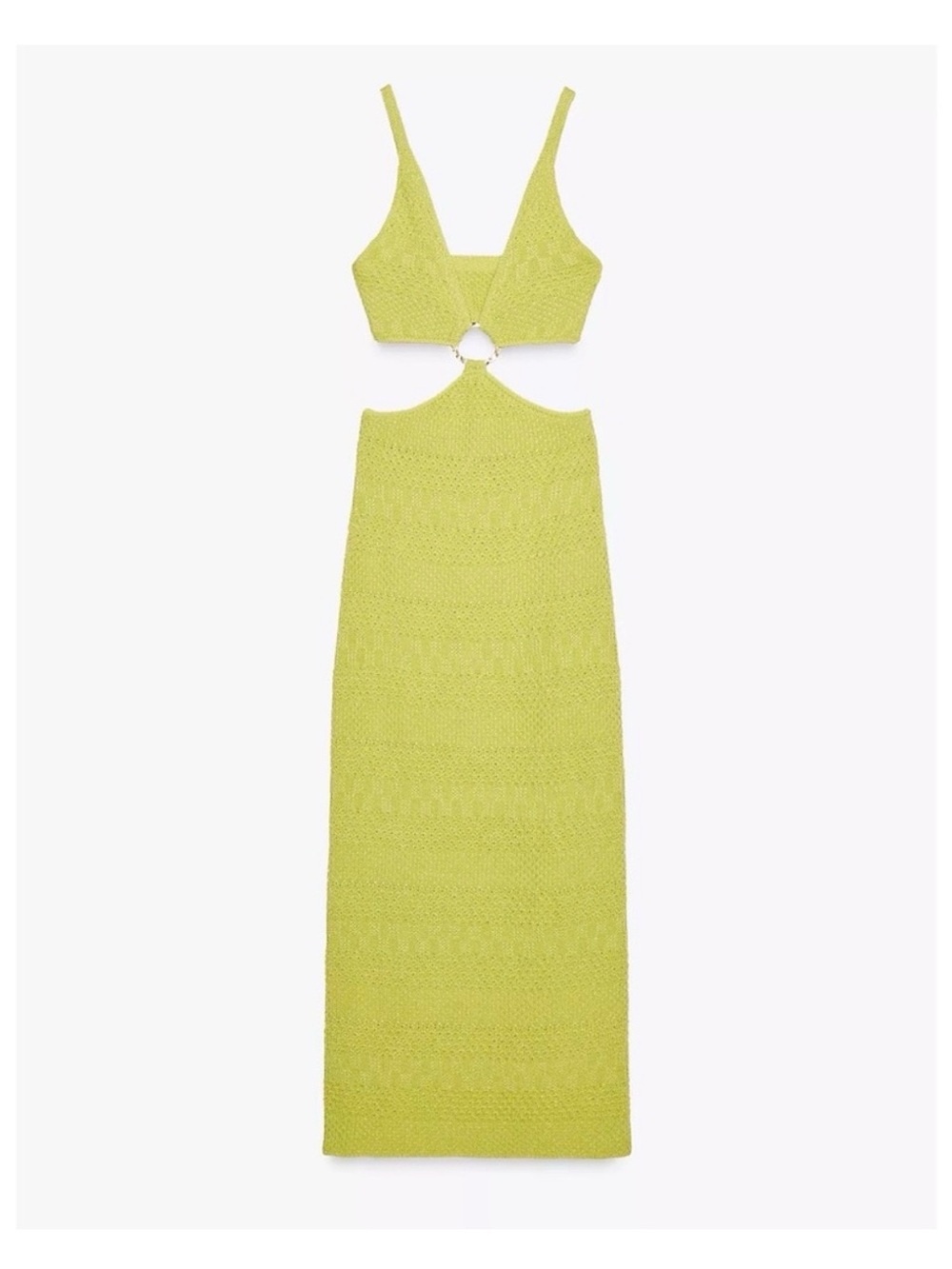 Zara Metallic Green Knit Dress